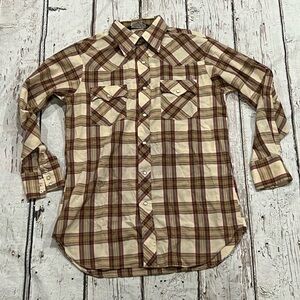 Vintage Lariat Western Cowboy Pearl Snap Rancher Button Down Long Sleeve Shirt